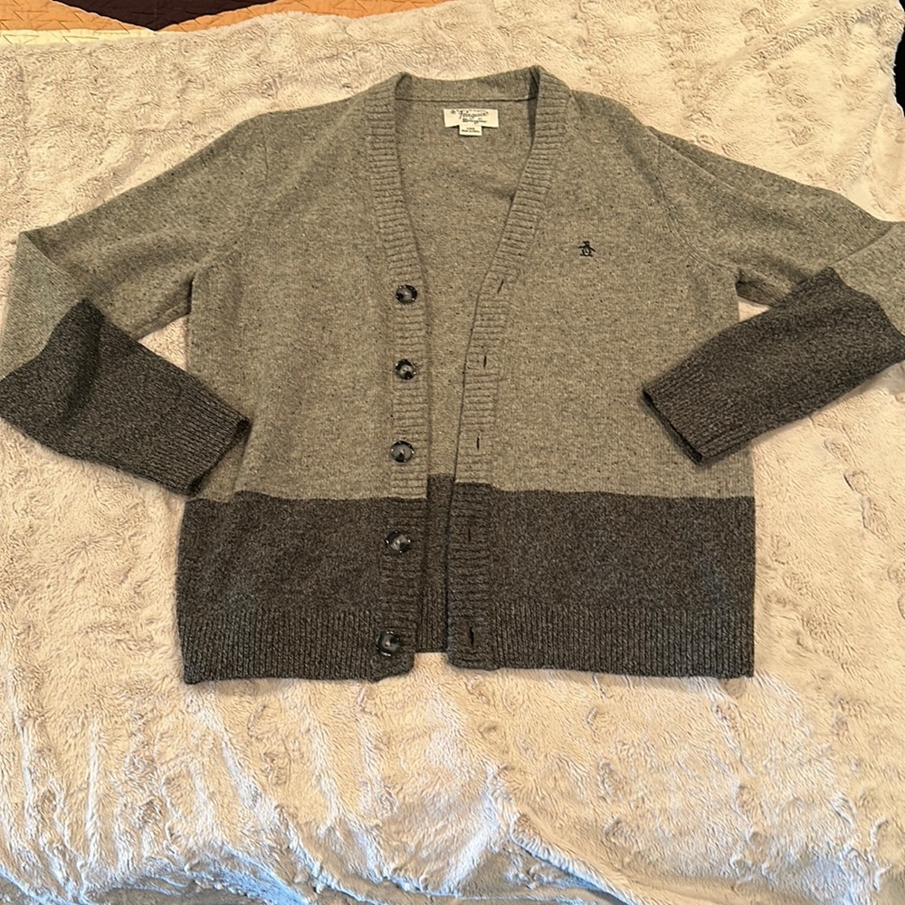Penguin cardigan. Size large.